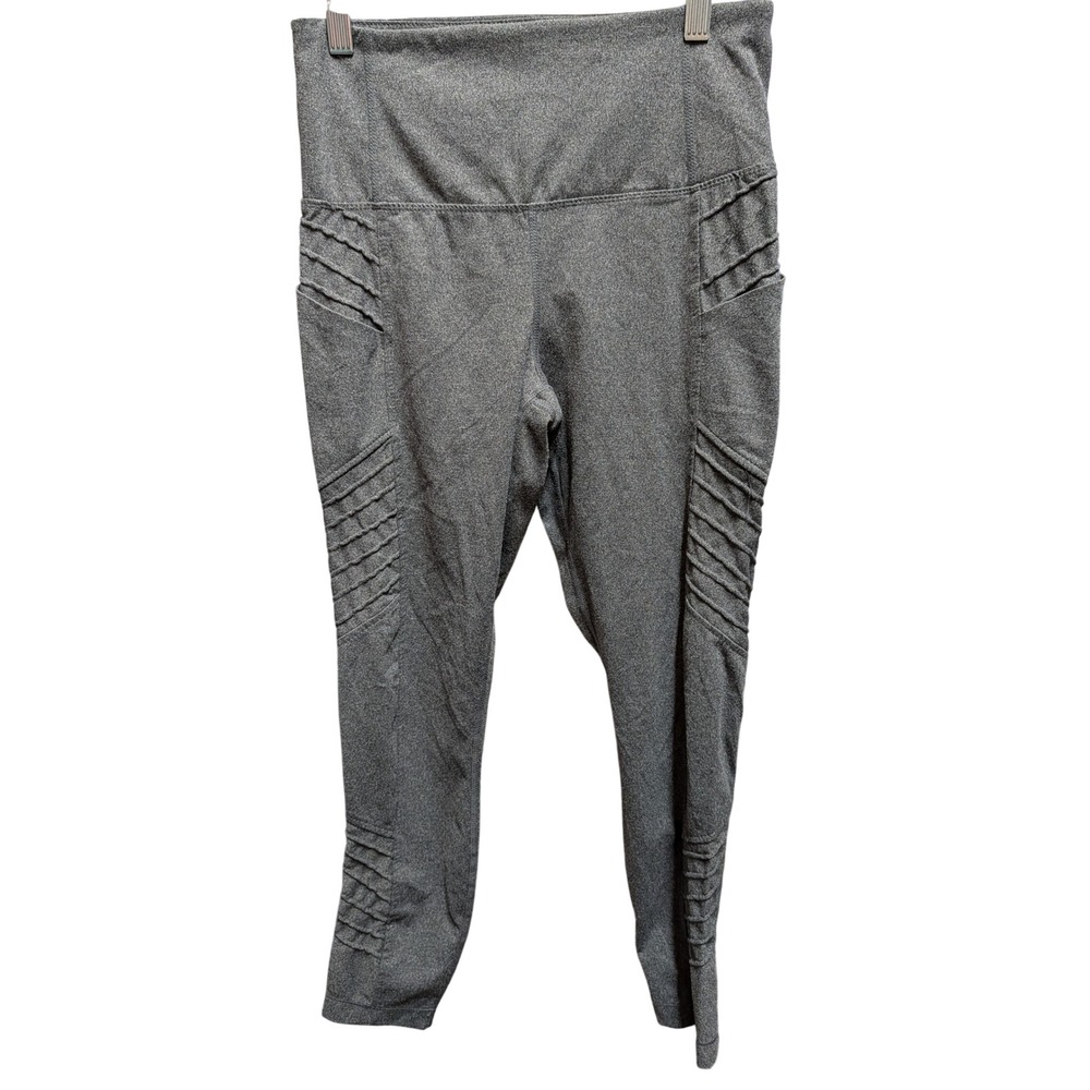 Members Mark Everyday Moto Ankle Legging Charcoal Grey High Waist Pockets M L620